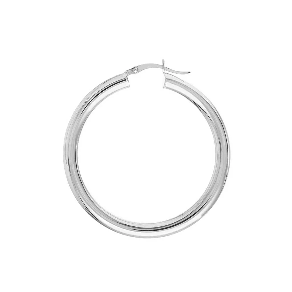 4mm Gold Tube Hoop Earrings