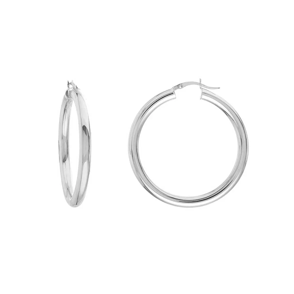 4mm Gold Tube Hoop Earrings