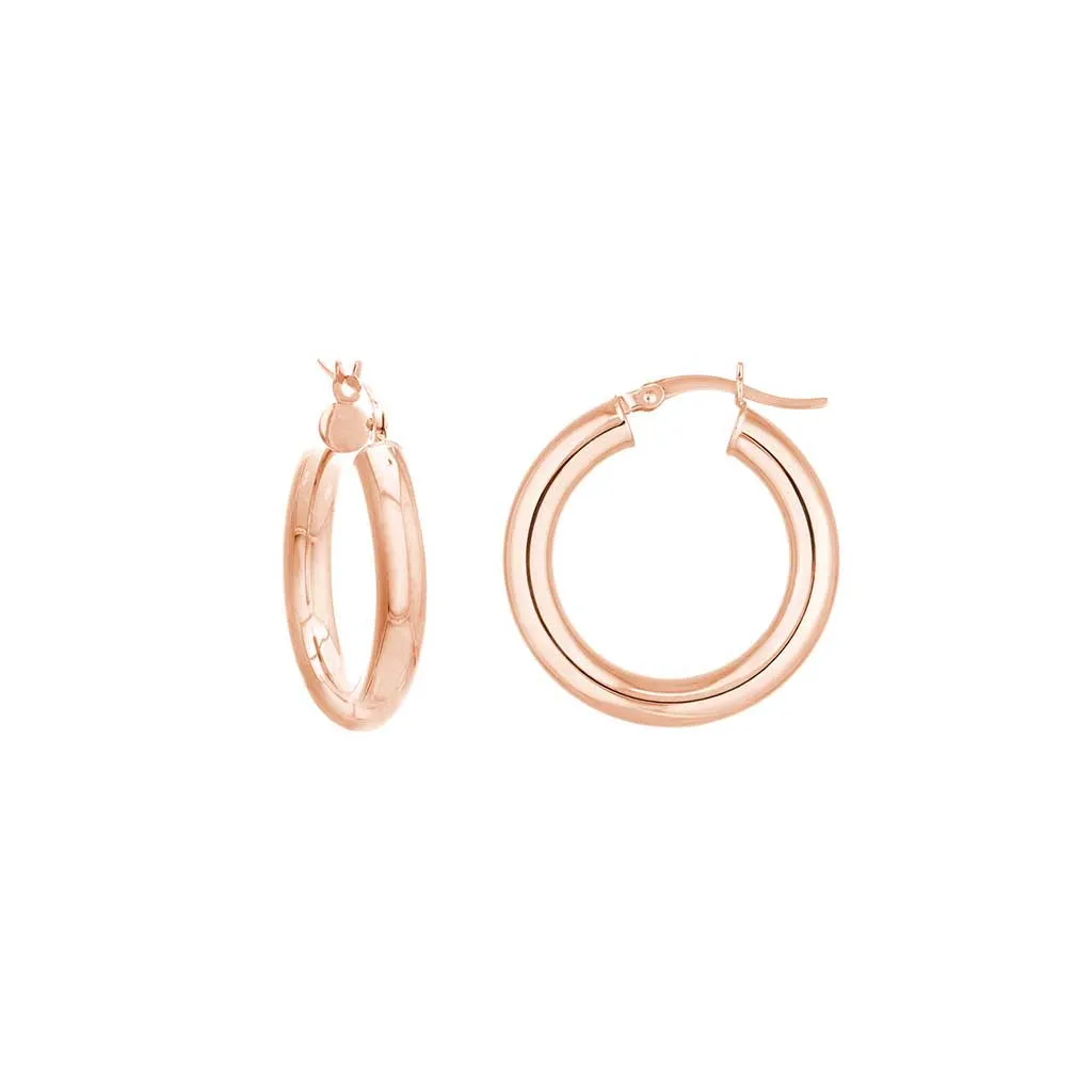 4mm Gold Tube Hoop Earrings
