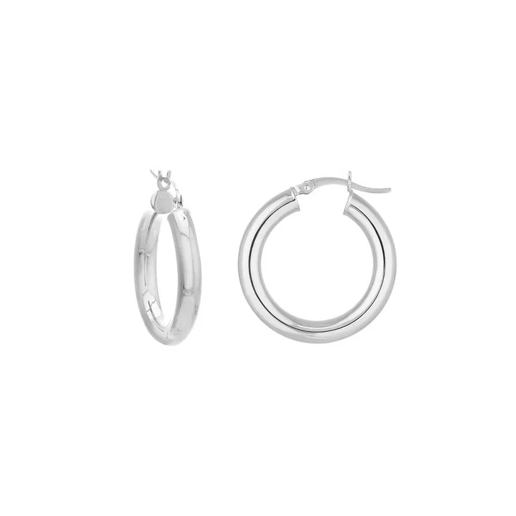 4mm Gold Tube Hoop Earrings