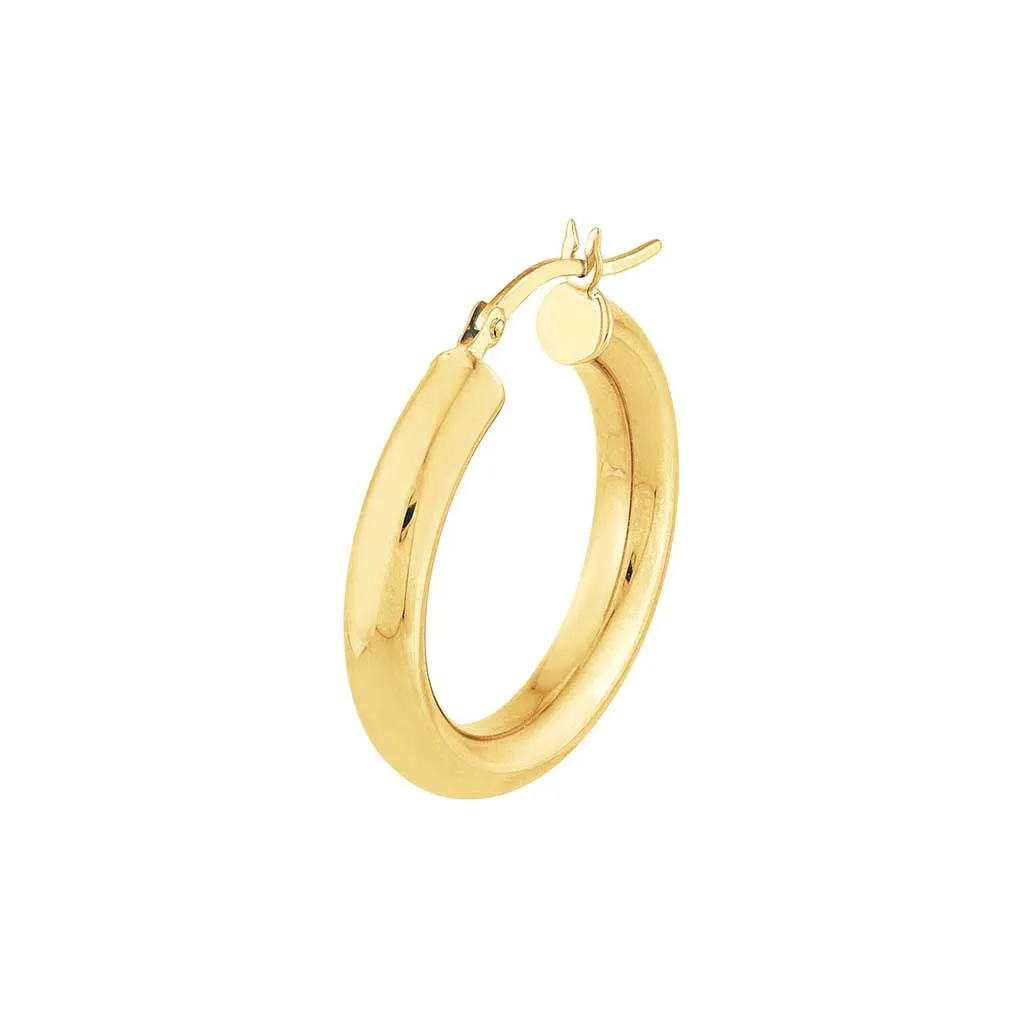 4mm Gold Tube Hoop Earrings