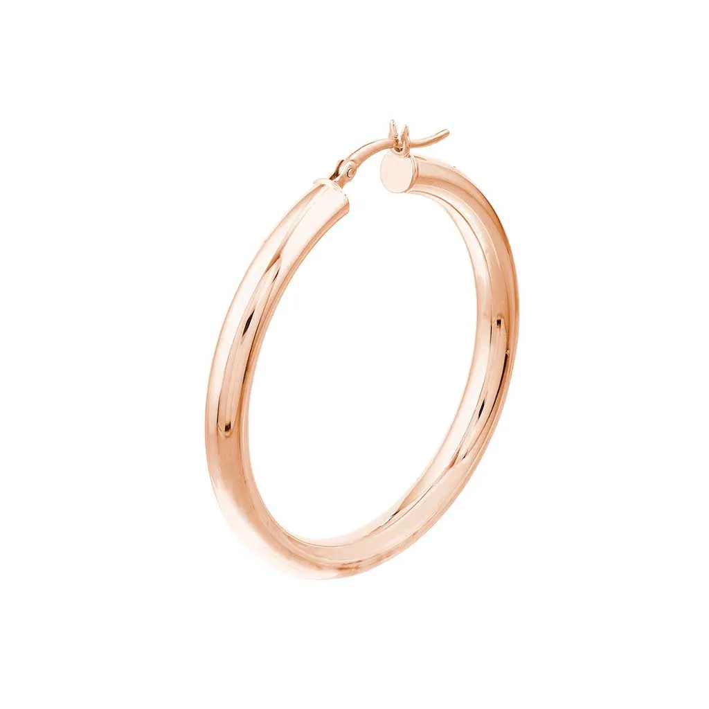 4mm Gold Tube Hoop Earrings