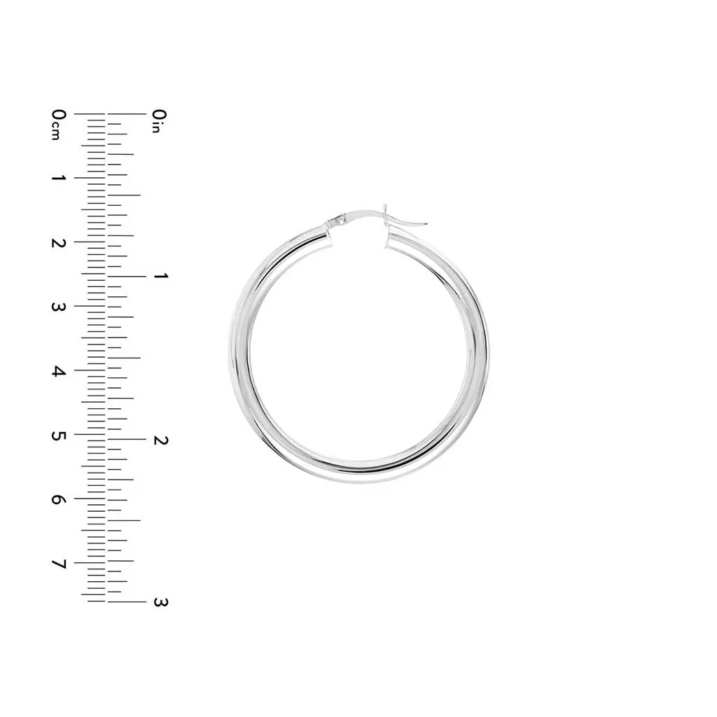 4mm Gold Tube Hoop Earrings