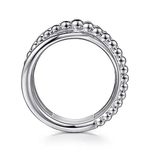925 Sterling Silver White Sapphire Criss Cross Ring
