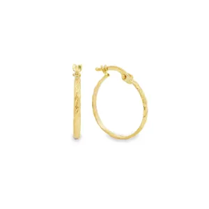 9ct Yellow Gold 16mm Fine Twist Hoops GEAR383