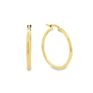 9ct Yellow Gold 20mm Plain Hoop Earrings GEAR320