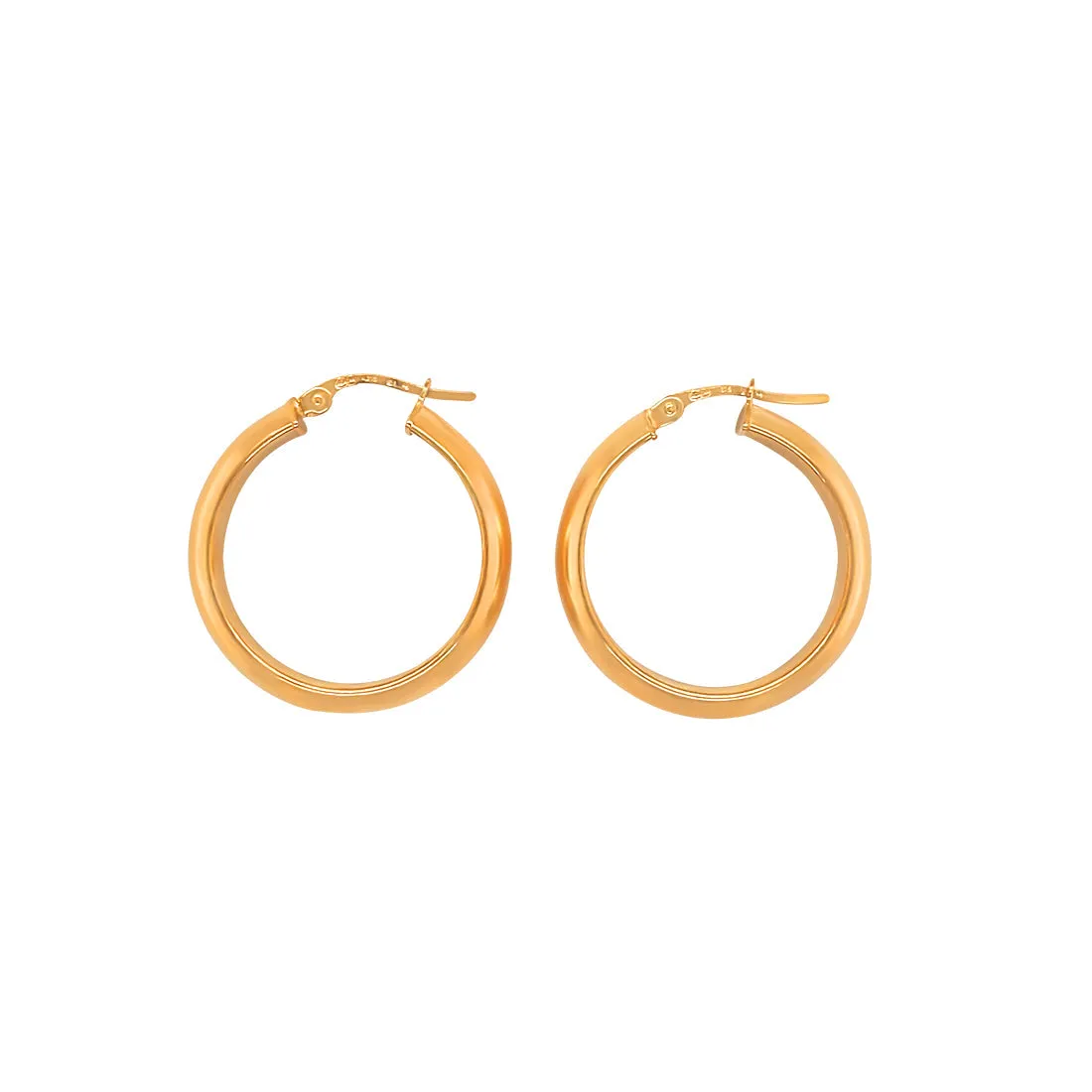 9ct Yellow Gold Thick Hoop Earrings