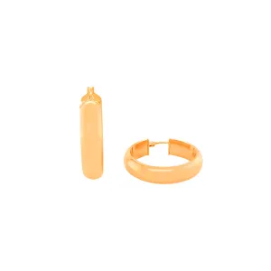 9ct Yellow Gold Thick Hoop Earrings