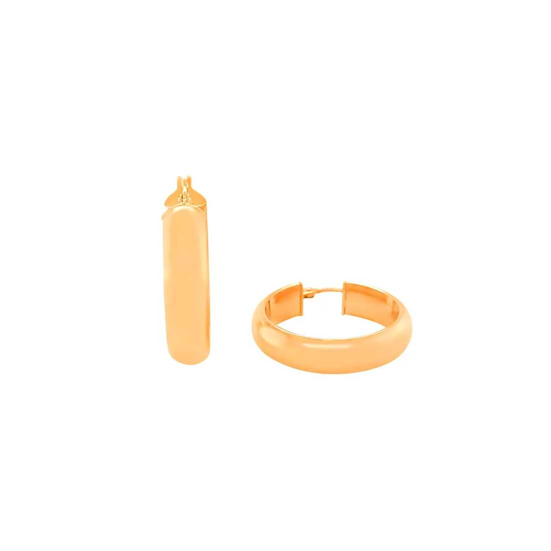 9ct Yellow Gold Thick Hoop Earrings