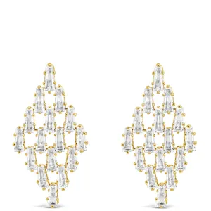 Absolute Gold & Clear Crystal Baguette Chandelier Earrings