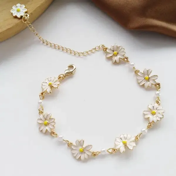 Adorable Kawaii Daisy Flower Bracelets 🌼✨ | Cute Bangles for Women & Girls | Perfect Jewelry Gifts for Parties, Weddings & Birthdays! 🎉💖