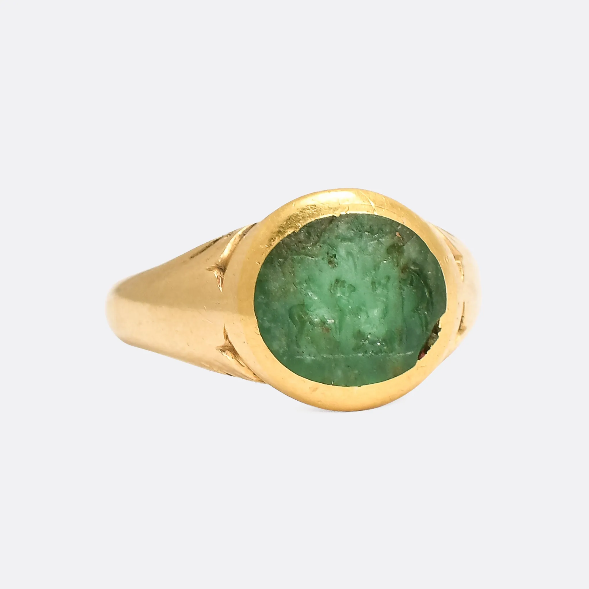 Ancient Roman Pastoral Intaglio Signet Ring
