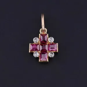Antique Diamond & Ruby Charm | Antique Pin Conversion
