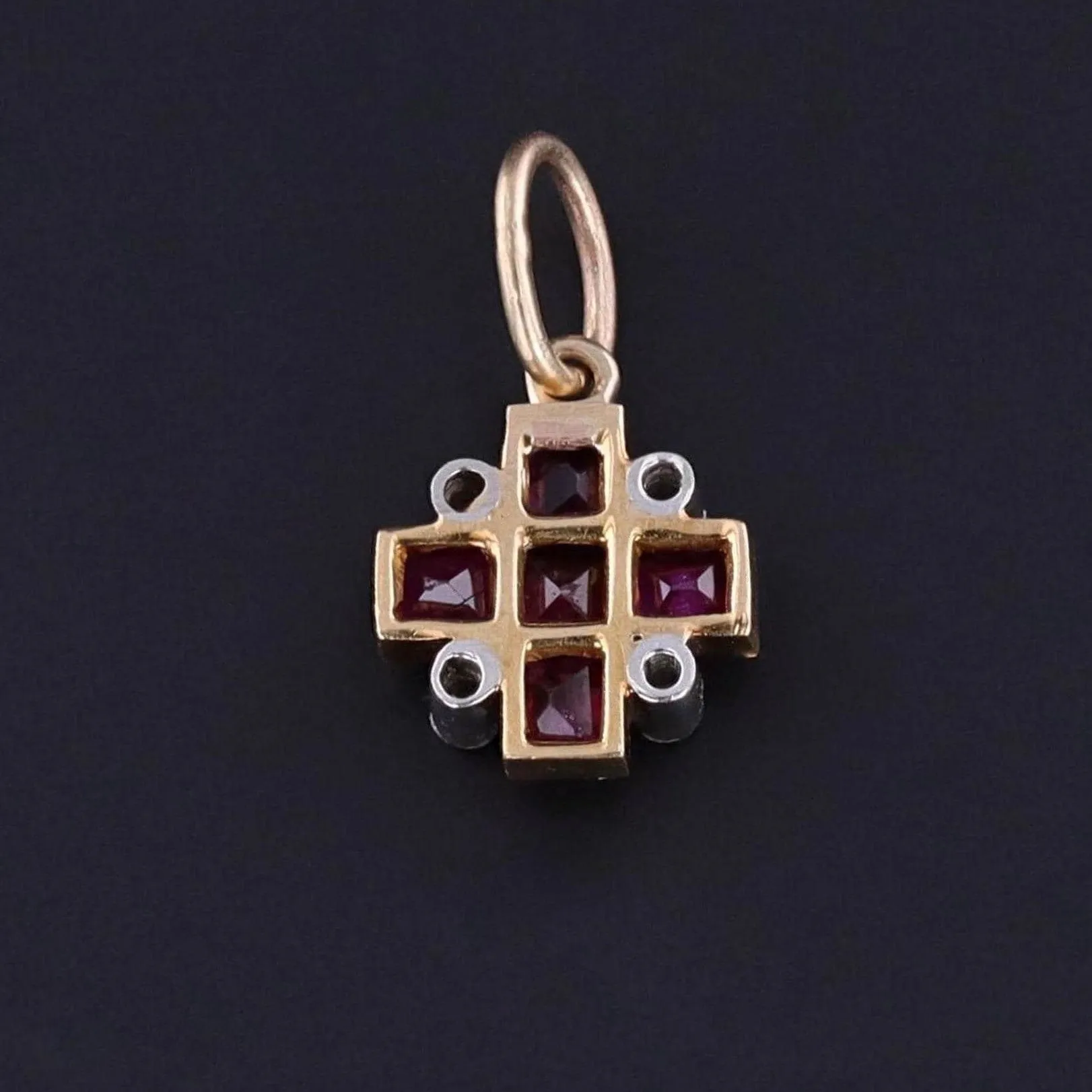 Antique Diamond & Ruby Charm | Antique Pin Conversion