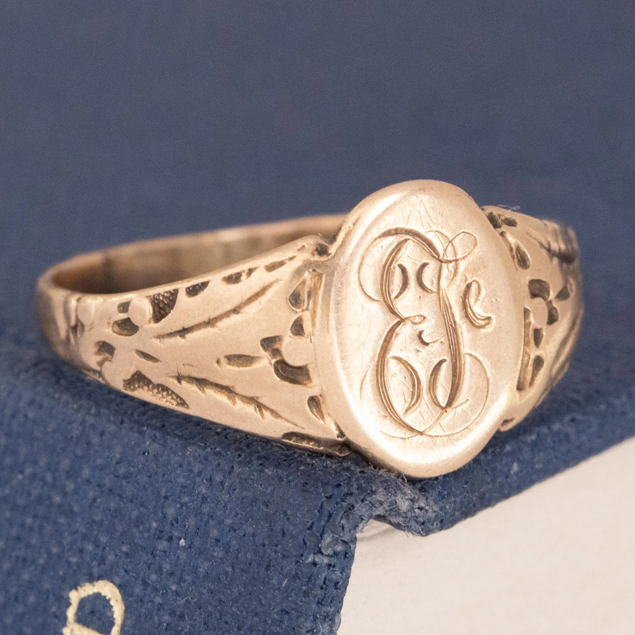 Antique EJ Petite Signet Ring