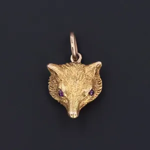 Antique Fox Charm | Antique Gold Fox Charm
