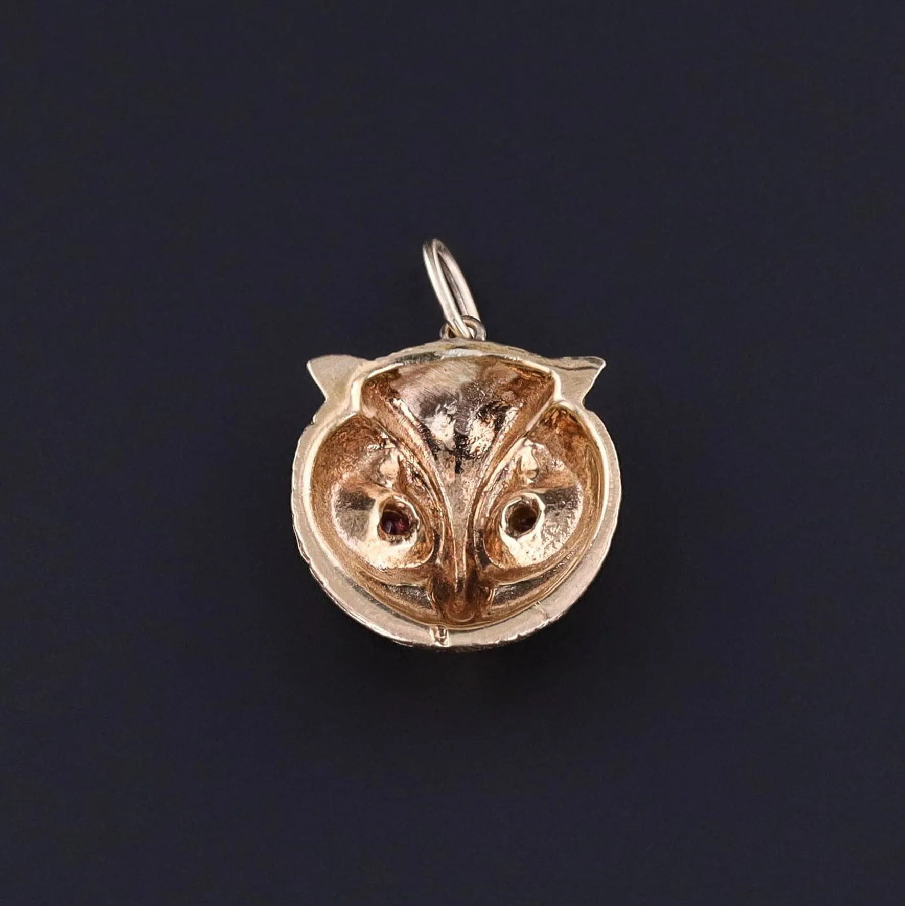 Antique Owl Charm of 14k Gold