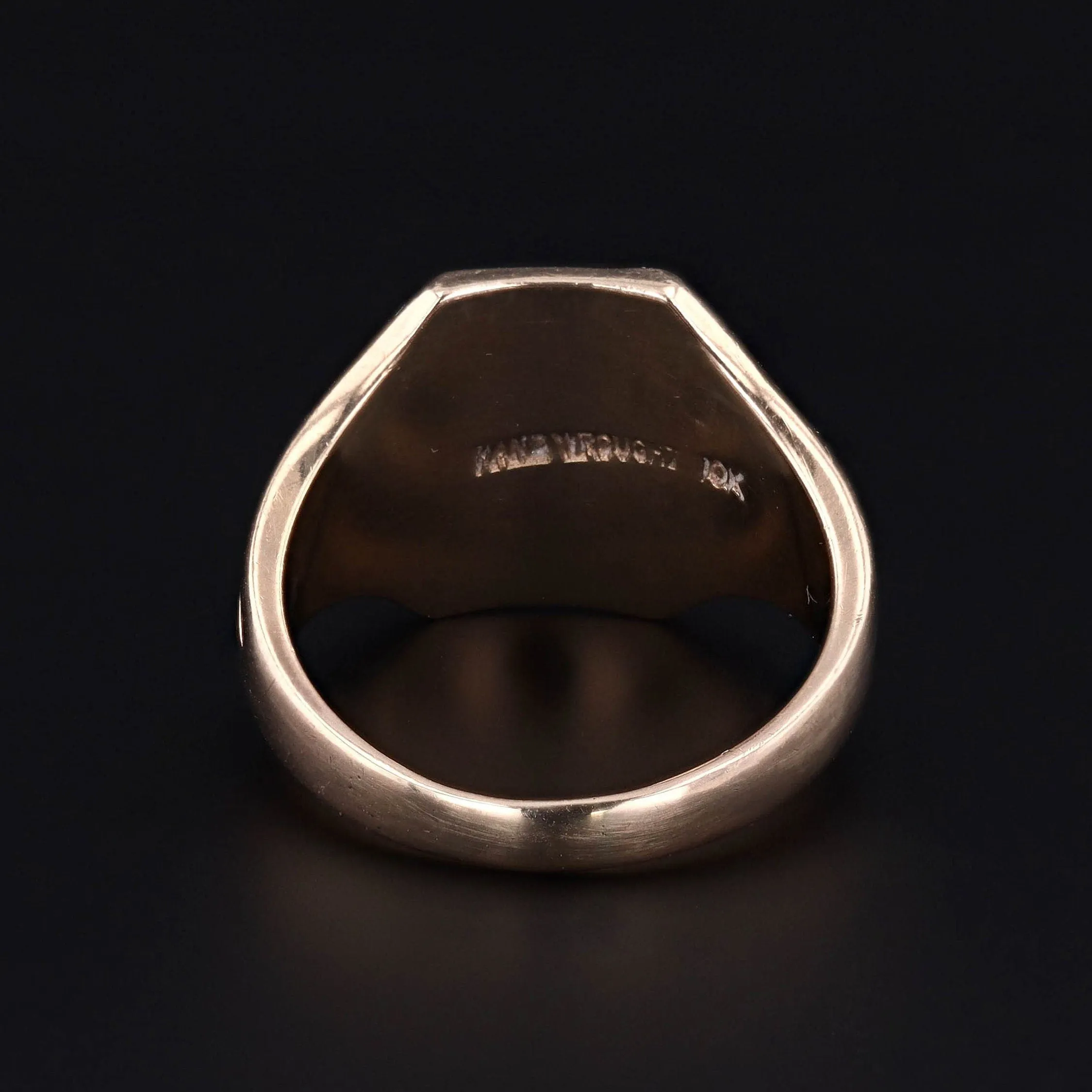 Antique Signet Ring Initials WEP or WES of 10k Gold