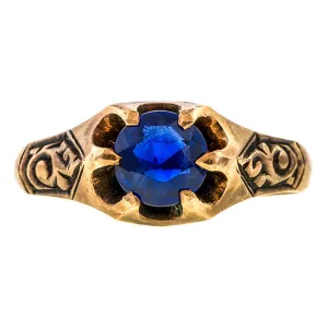 Antique Solitaire Ring, Sapphire 1.20ct.