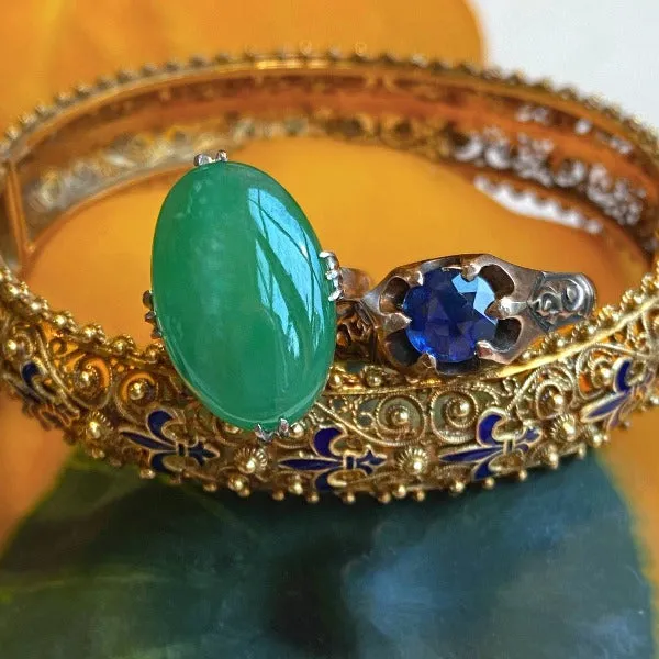 Antique Solitaire Ring, Sapphire 1.20ct.