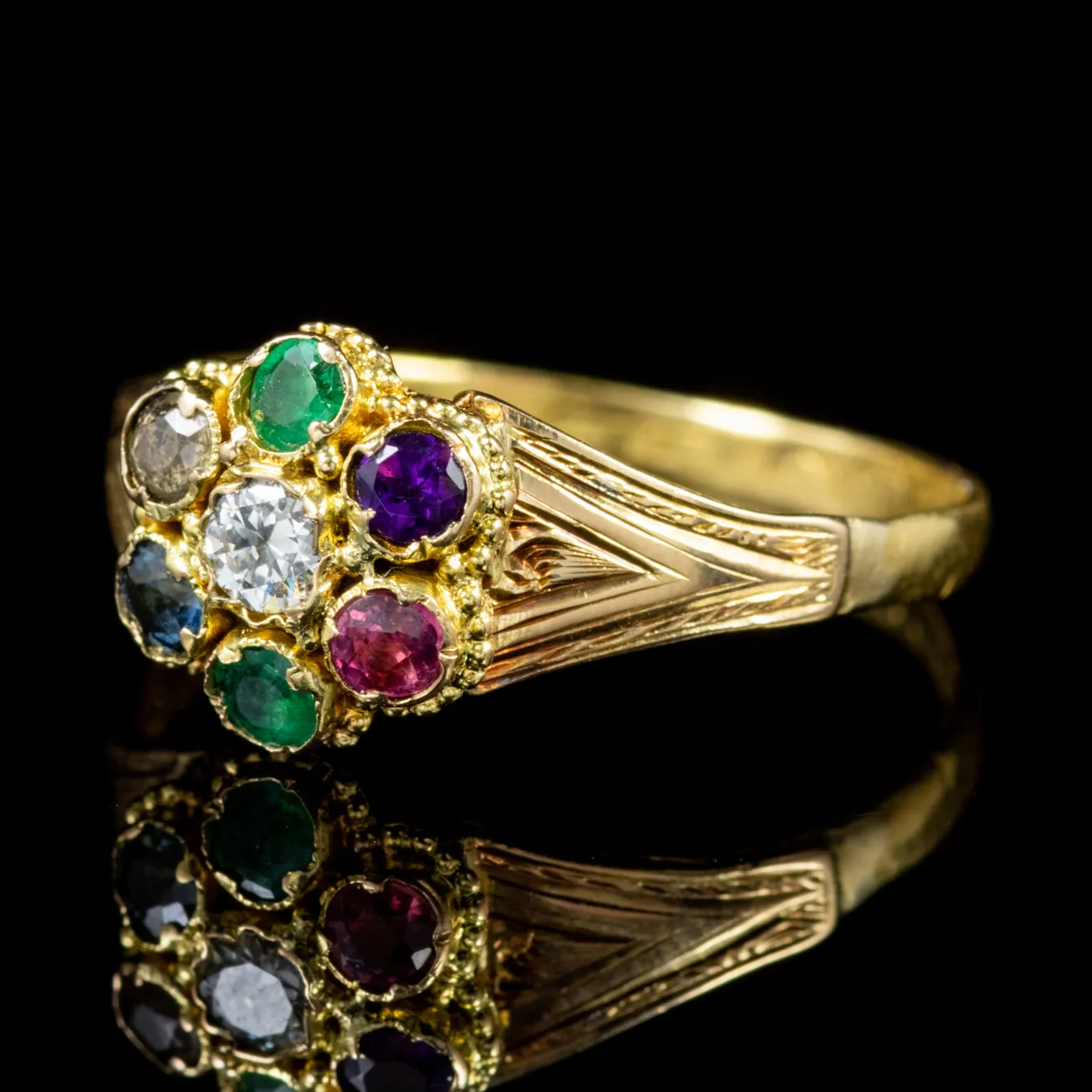 Antique Victorian Dearest Ring 15Ct Gold Circa 1860