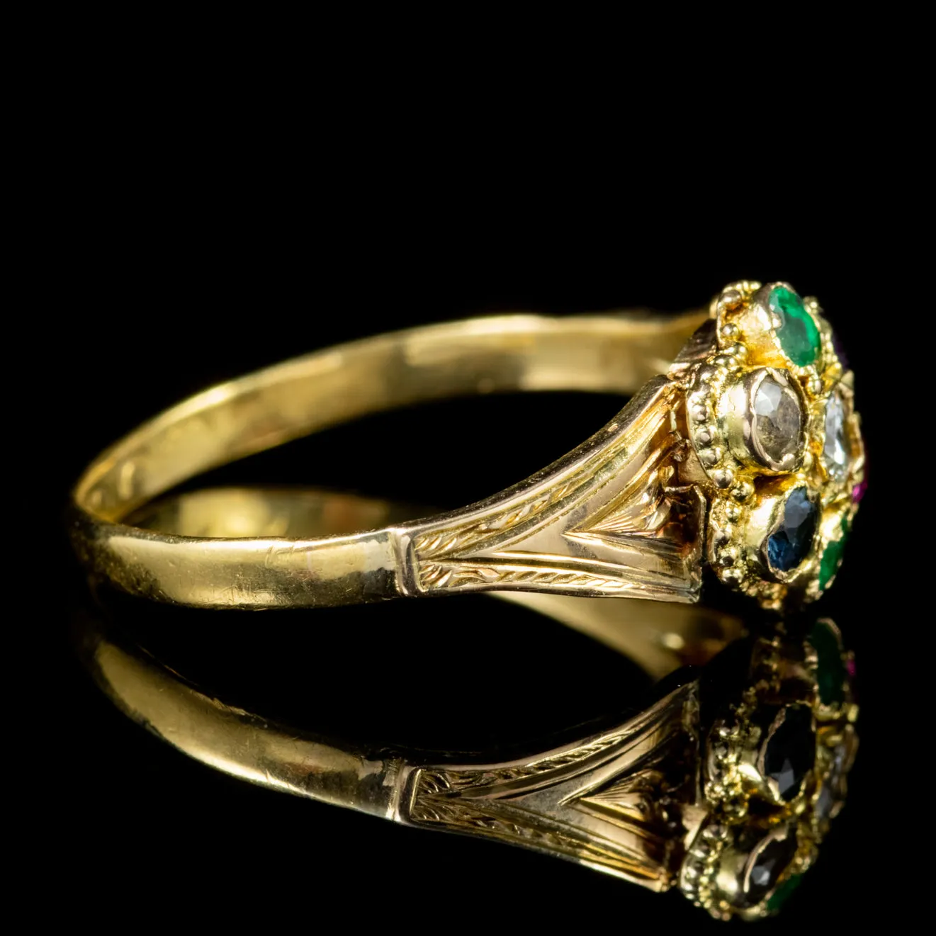 Antique Victorian Dearest Ring 15Ct Gold Circa 1860