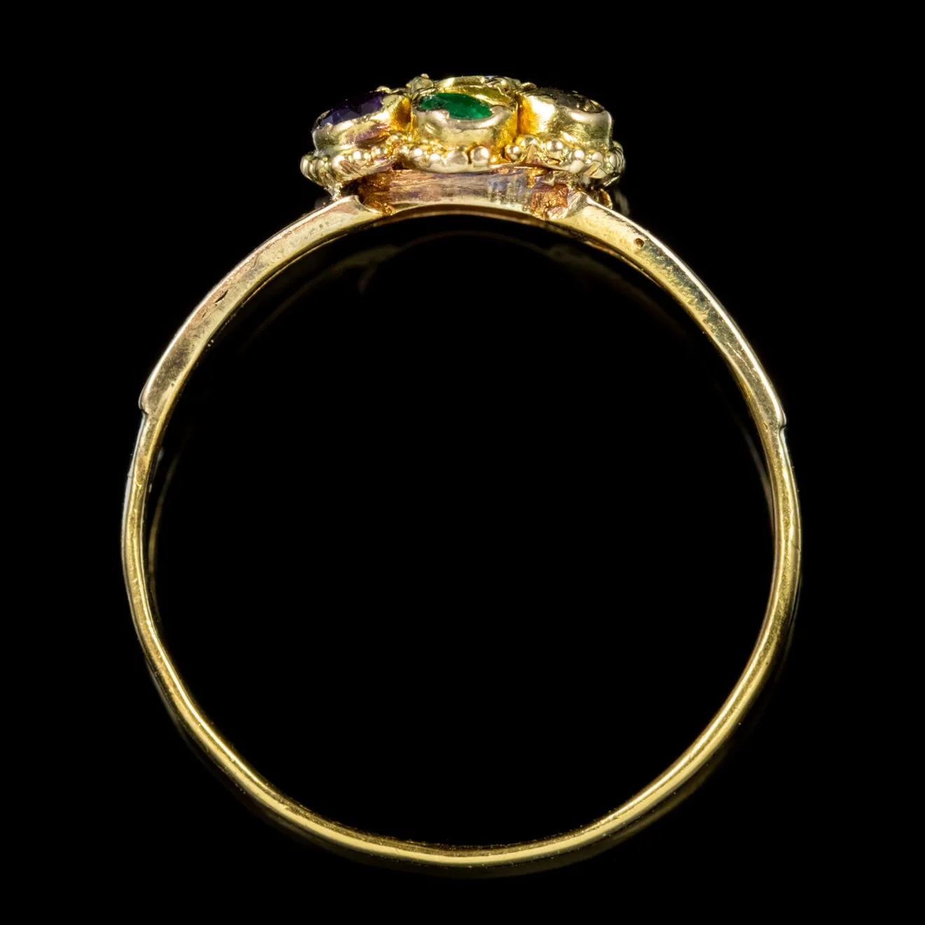 Antique Victorian Dearest Ring 15Ct Gold Circa 1860
