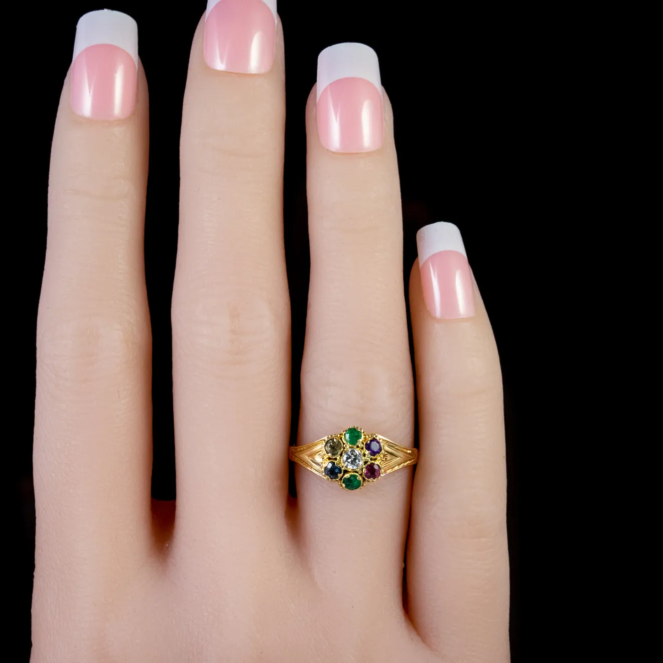 Antique Victorian Dearest Ring 15Ct Gold Circa 1860