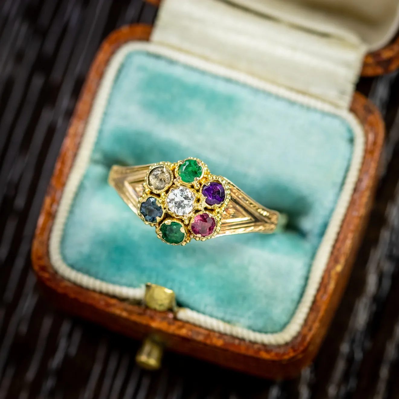 Antique Victorian Dearest Ring 15Ct Gold Circa 1860