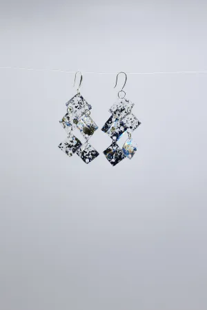 Aqua Chandelier earring- Hand gilded