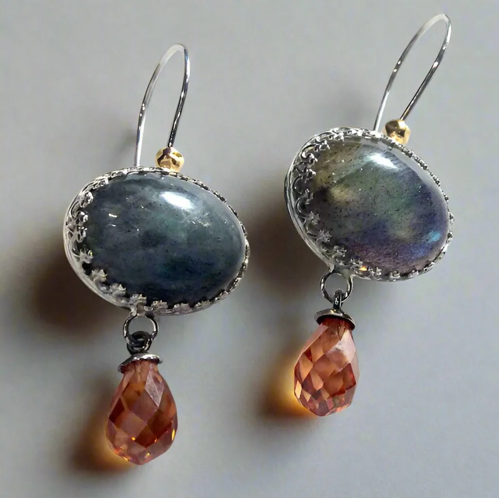 Aquamarine Cherry Quartz Earrings - Magic Moment.