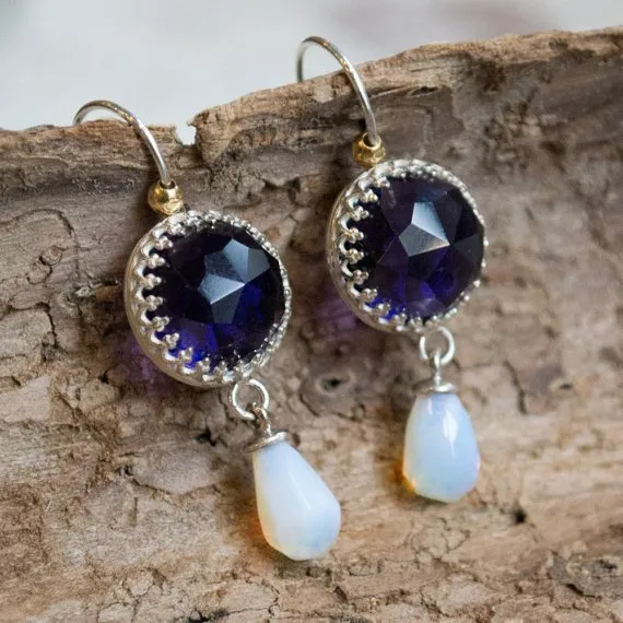 Aquamarine Cherry Quartz Earrings - Magic Moment.