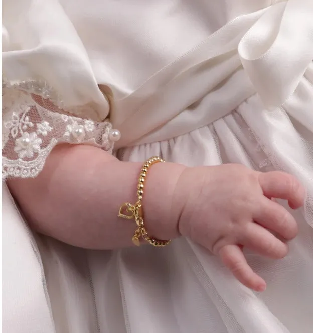 Aria - 14K Gold-Plated Kids Bracelet with Heart Charm
