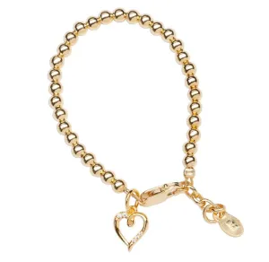 Aria - 14K Gold-Plated Kids Bracelet with Heart Charm