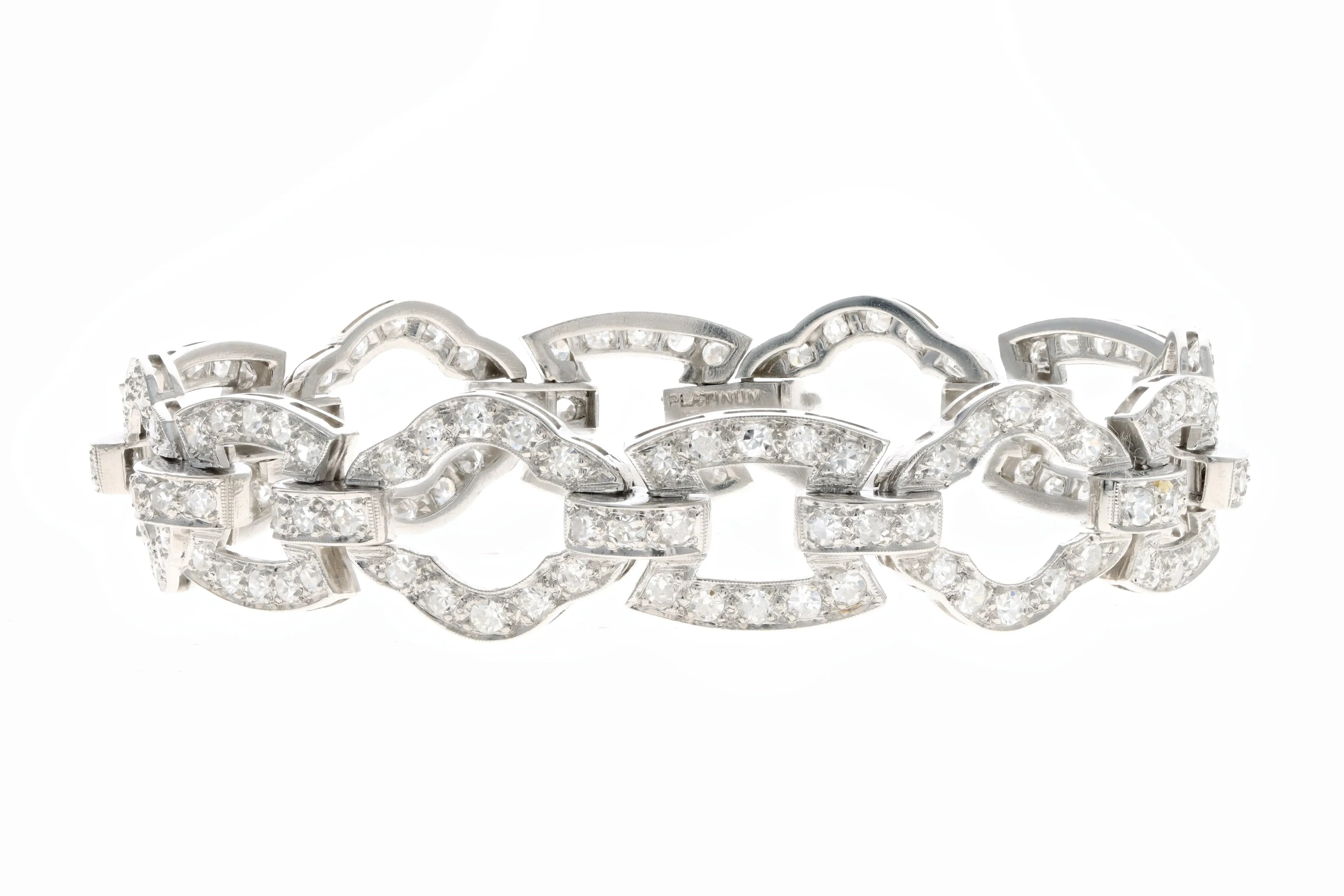Art Deco Platinum 5.5 Carat Total Weight Diamond Bracelet