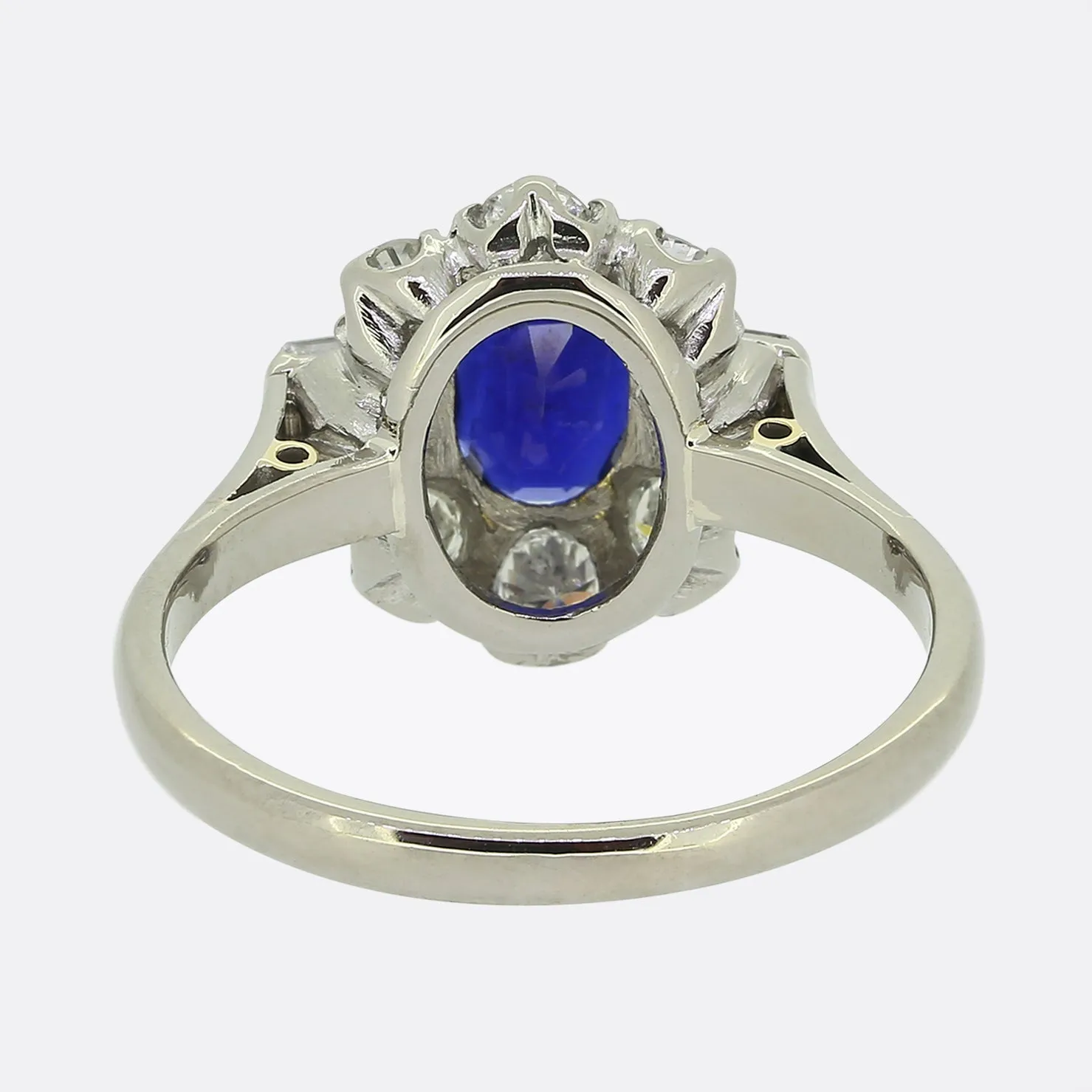 Art Deco Sapphire and Diamond Cluster Ring