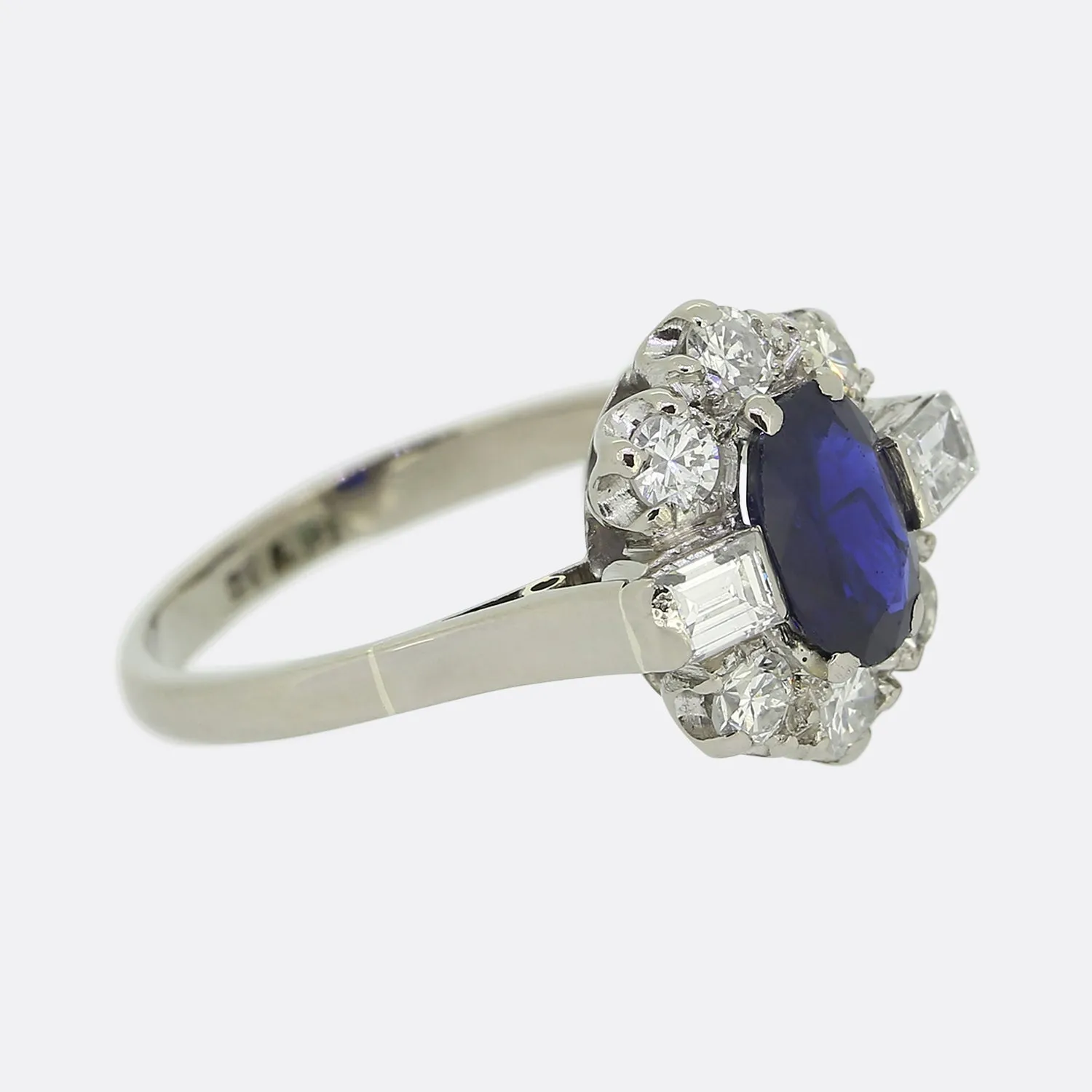 Art Deco Sapphire and Diamond Cluster Ring