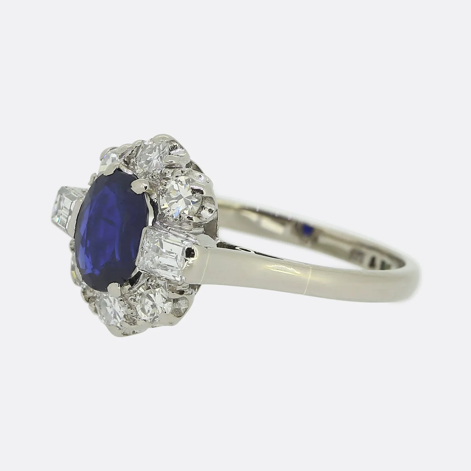 Art Deco Sapphire and Diamond Cluster Ring