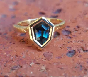 Australian Parti Sapphire 14ct Yellow Gold Ring