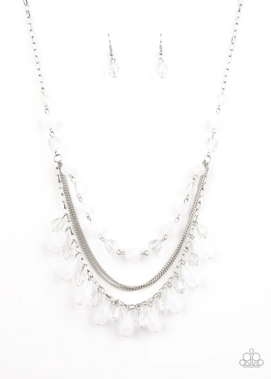 Awe-Inspiring Iridescence White Paparazzi Necklace
