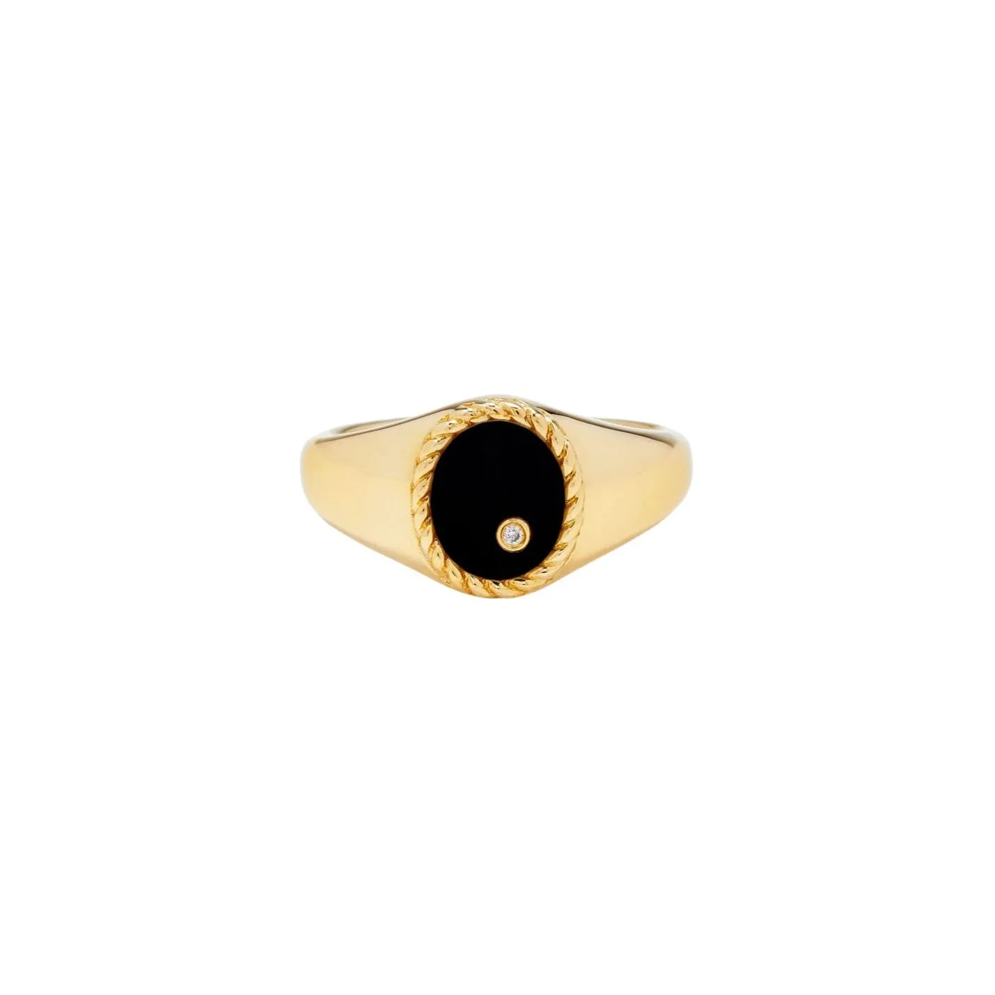 Baby Chevalier Oval Onyx Signet Ring