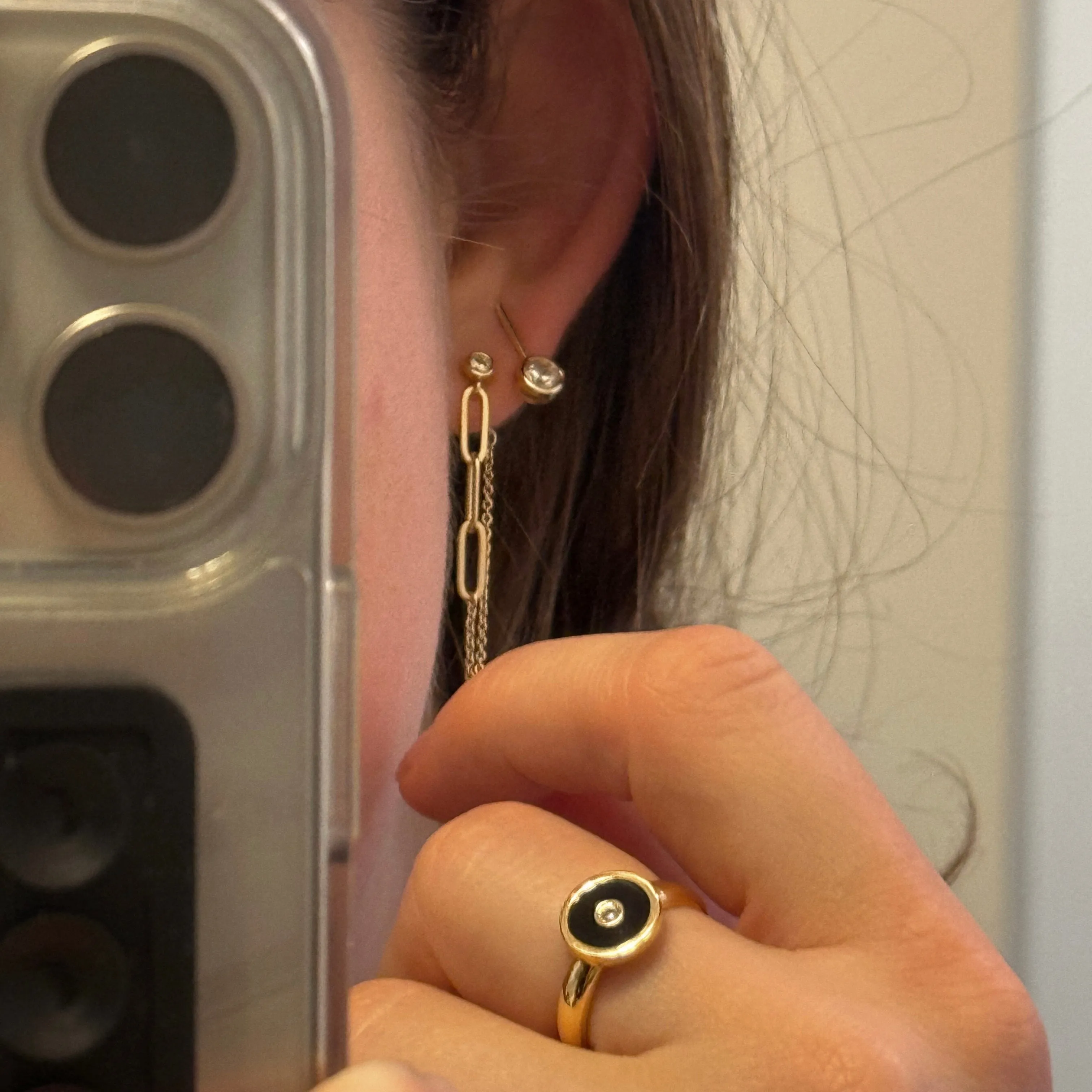 Balia Black Enamel Ring