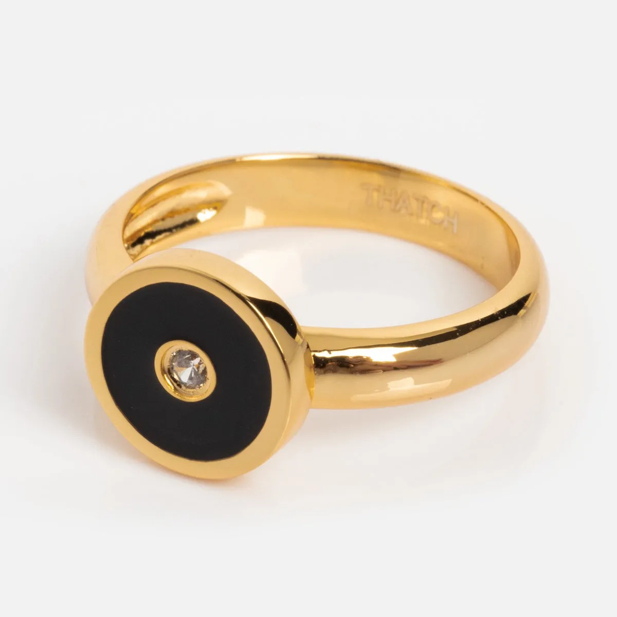 Balia Black Enamel Ring