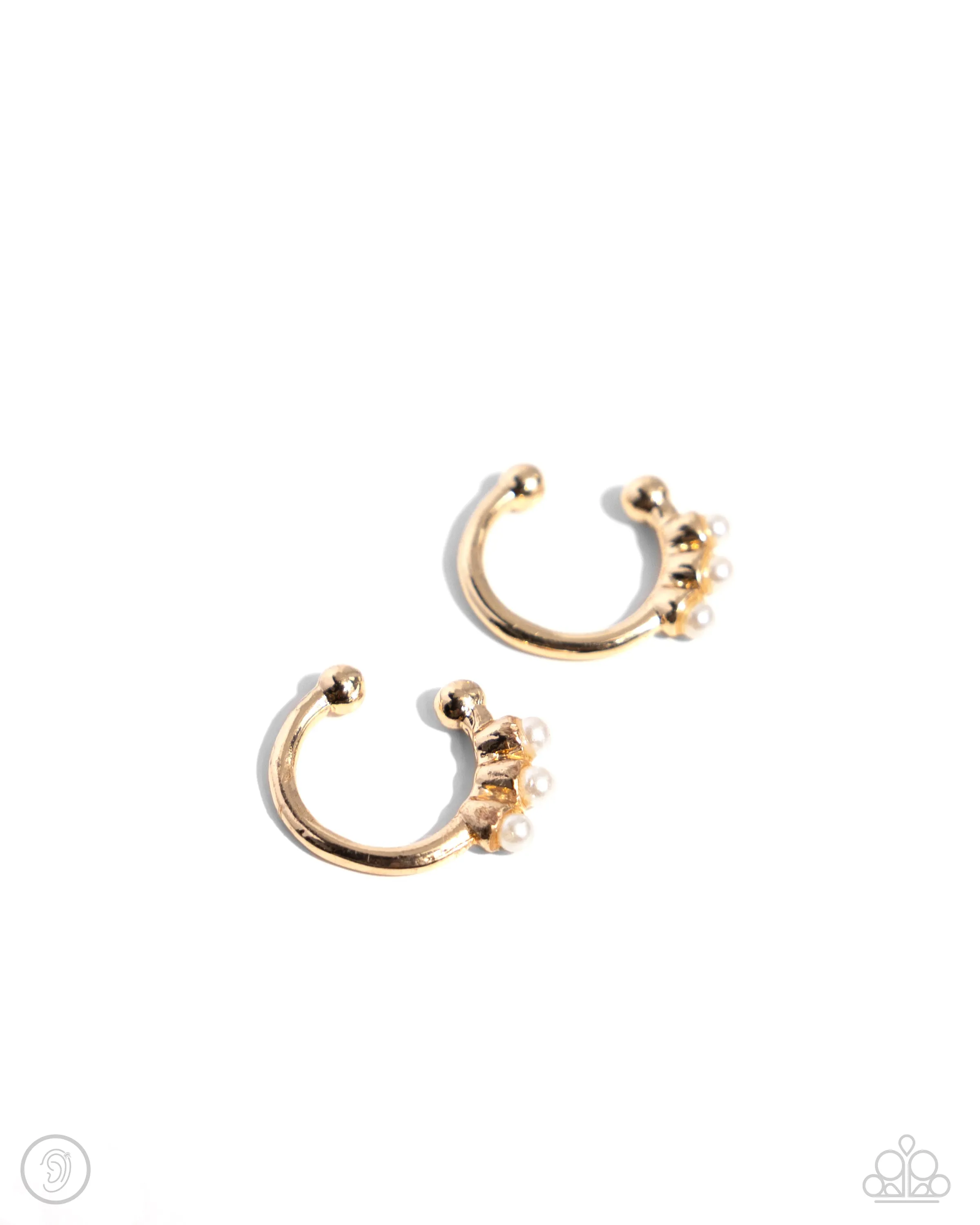 Ballerina Backdrop - Gold - Paparazzi Ear Cuff Earrings