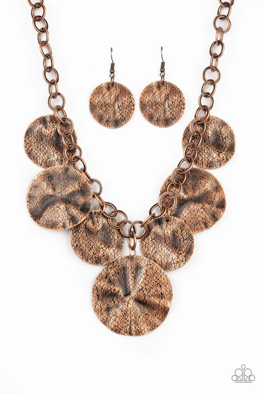 Barely Scratched the Surface Copper Paparazzi Necklace