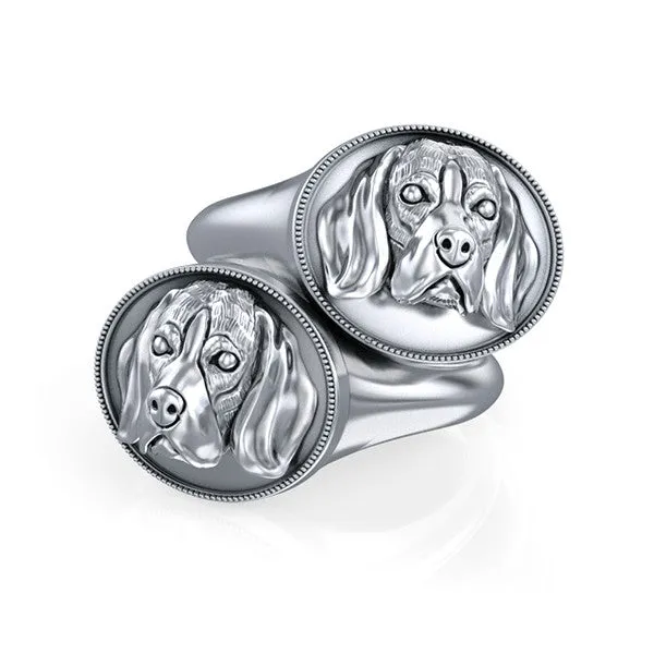 Beagle Classic Oval Signet Ring with Milgrain