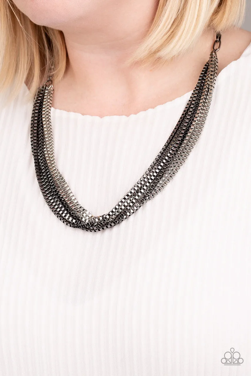 Beat Box Queen Black Paparazzi Necklace