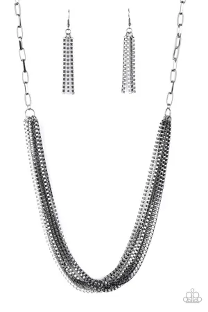 Beat Box Queen Black Paparazzi Necklace