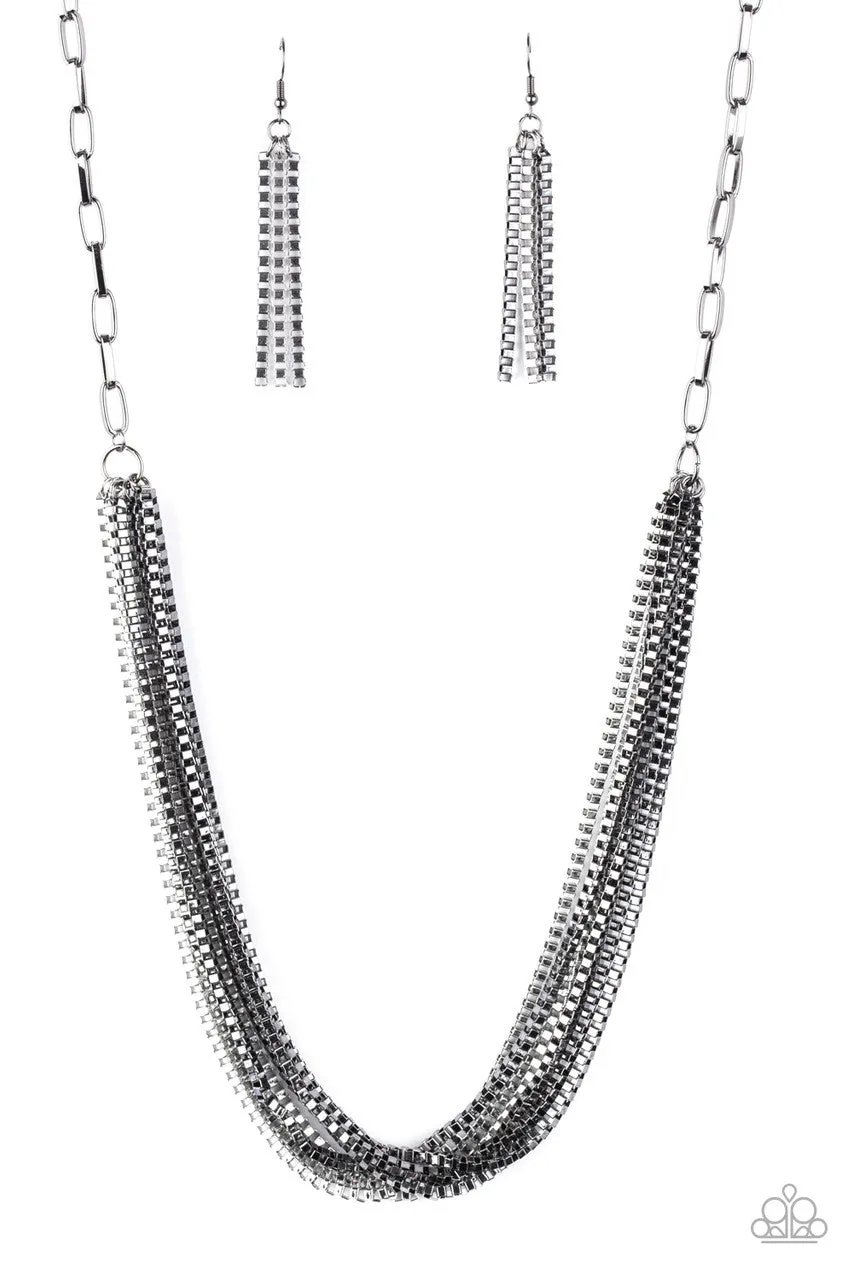 Beat Box Queen Black Paparazzi Necklace