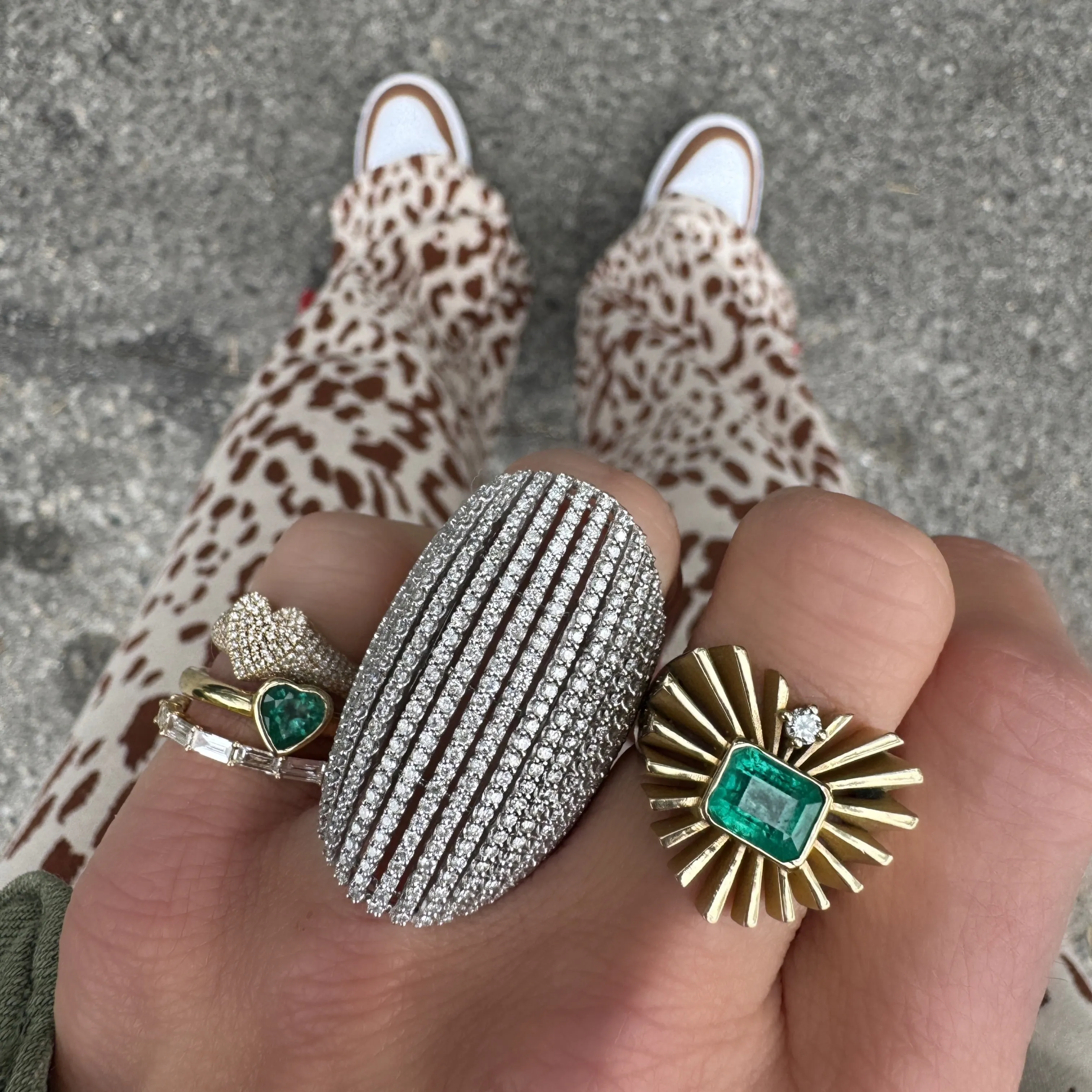 Bezel Set Emerald Heart Ring